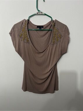 Women’s Banana Republic Brown Embellished Blouse Size Large